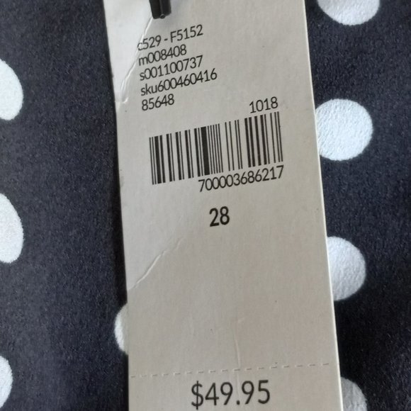 Must-Have! Nwt Lane Bryant Black & White Polka Dot Tunic Sz 28 Ruffled Neck - Picture 6 of 7